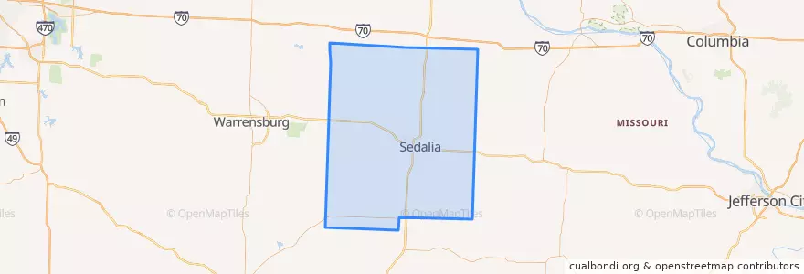 Mapa de ubicacion de Pettis County.