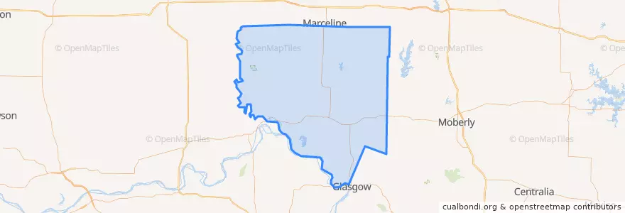 Mapa de ubicacion de Chariton County.