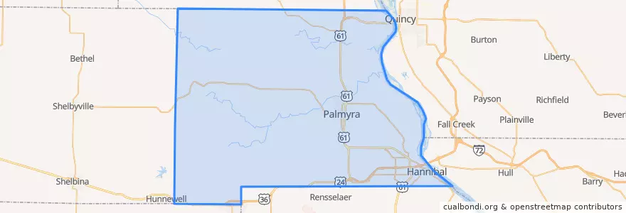 Mapa de ubicacion de Marion County.