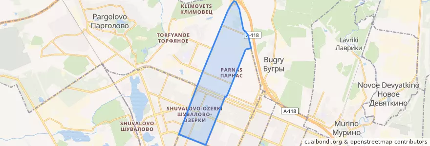 Mapa de ubicacion de округ Сергиевское.