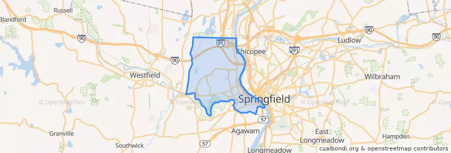 Mapa de ubicacion de West Springfield.