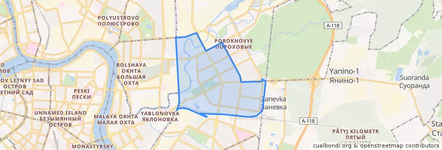 Mapa de ubicacion de округ Пороховые.