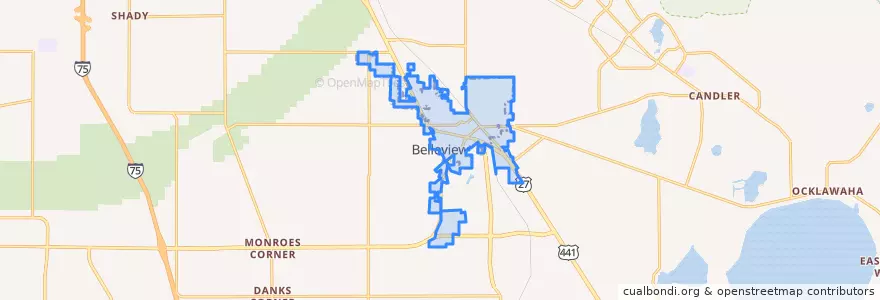 Mapa de ubicacion de Belleview.