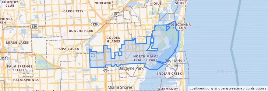 Mapa de ubicacion de North Miami.