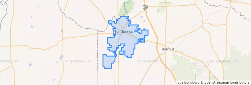 Mapa de ubicacion de High Springs.