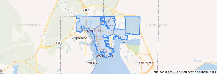 Mapa de ubicacion de Niceville.