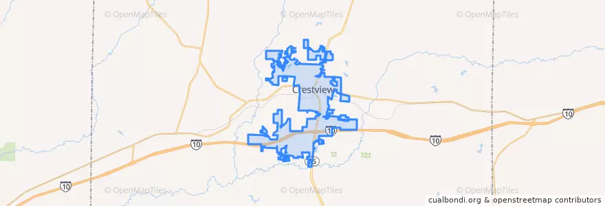 Mapa de ubicacion de Crestview.