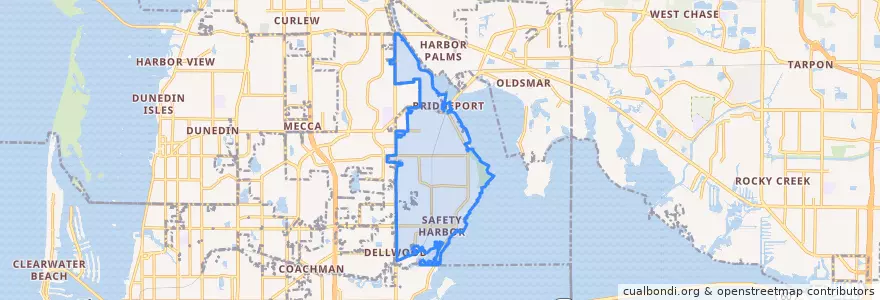 Mapa de ubicacion de Safety Harbor.