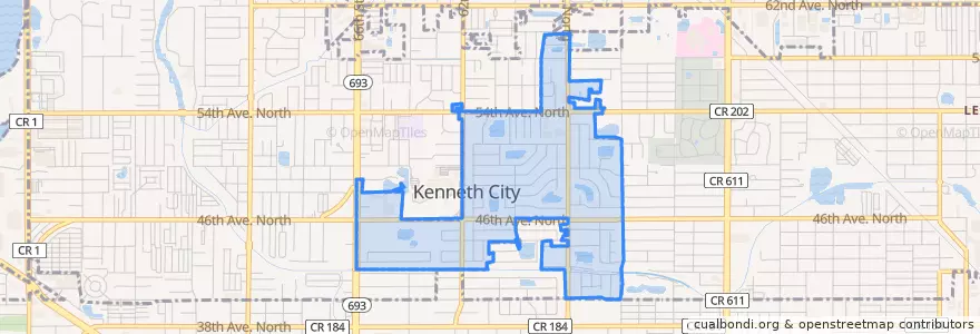 Mapa de ubicacion de Kenneth City.