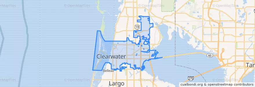 Mapa de ubicacion de Clearwater.
