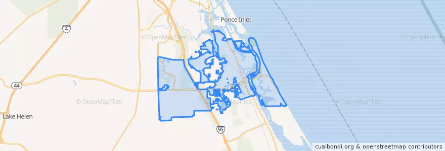 Mapa de ubicacion de New Smyrna Beach.