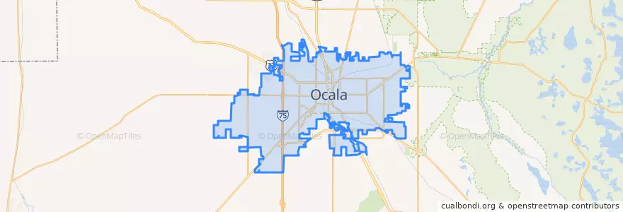 Mapa de ubicacion de Ocala.