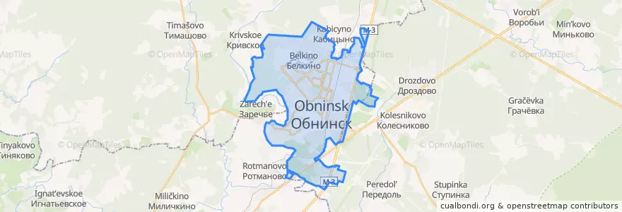Mapa de ubicacion de городской округ Обнинск.
