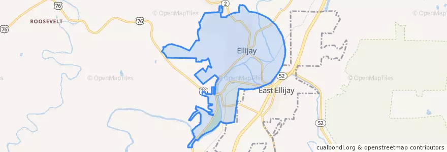 Mapa de ubicacion de Ellijay.