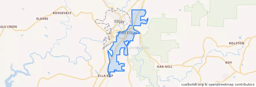 Mapa de ubicacion de East Ellijay.