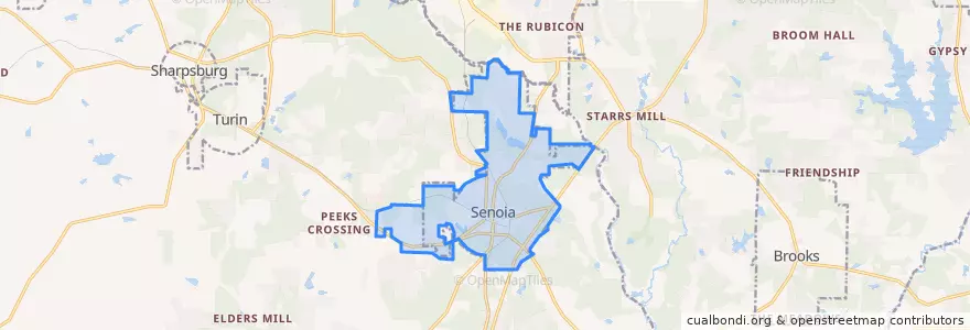 Mapa de ubicacion de Senoia.
