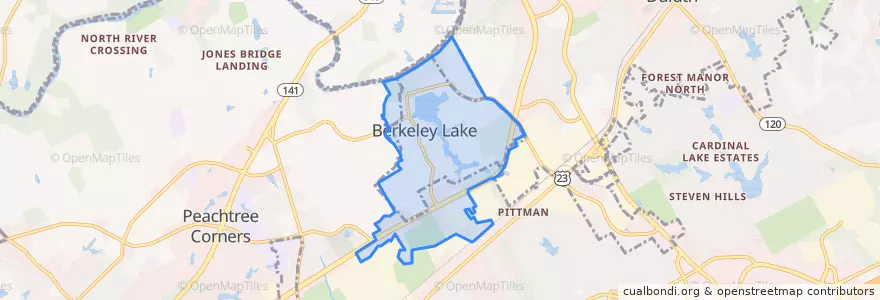 Mapa de ubicacion de Berkeley Lake.