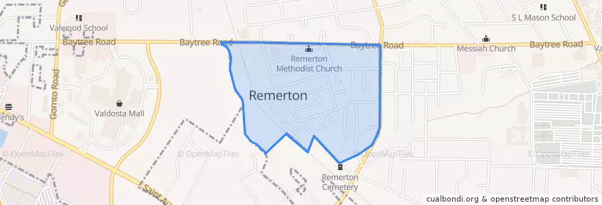 Mapa de ubicacion de Remerton.