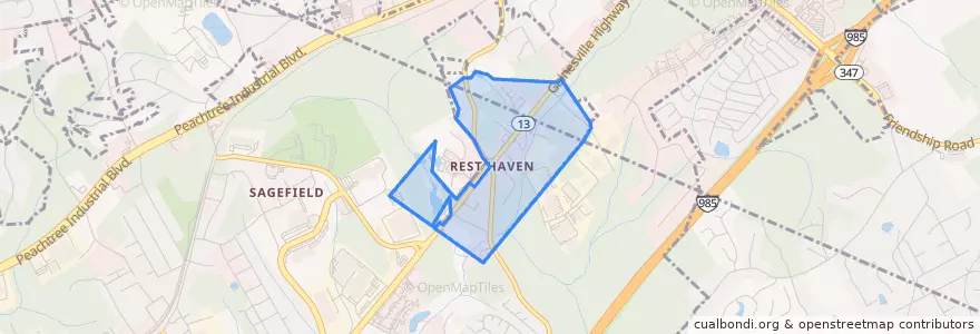 Mapa de ubicacion de Rest Haven.