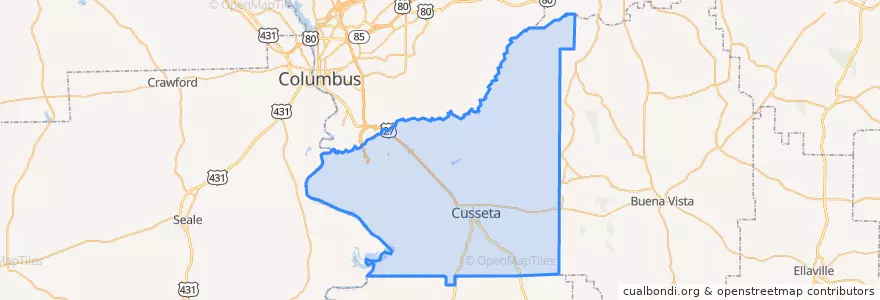 Mapa de ubicacion de Cusseta-Chattahoochee County.