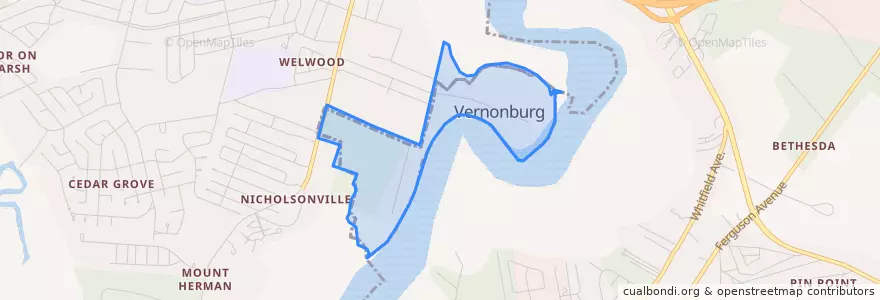 Mapa de ubicacion de Vernonburg.