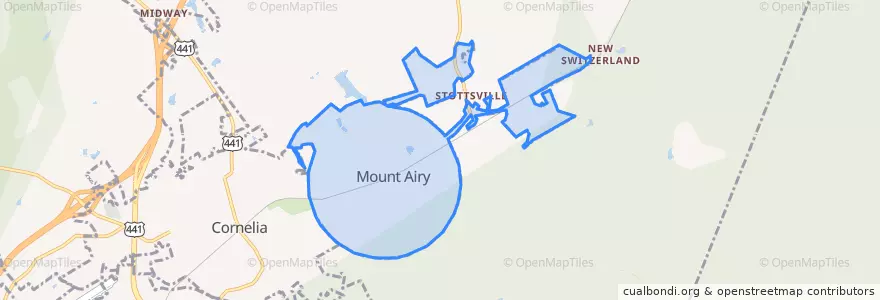 Mapa de ubicacion de Mount Airy.