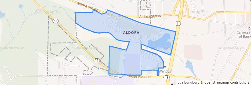 Mapa de ubicacion de Aldora.