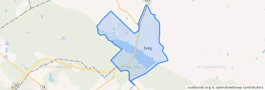 Mapa de ubicacion de Ivey.