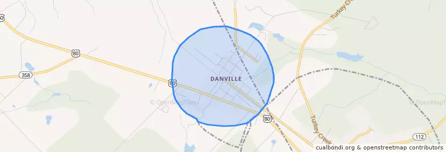 Mapa de ubicacion de Danville.