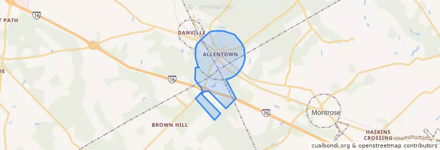 Mapa de ubicacion de Allentown.