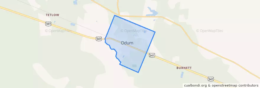Mapa de ubicacion de Odum.