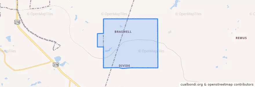 Mapa de ubicacion de Braswell.