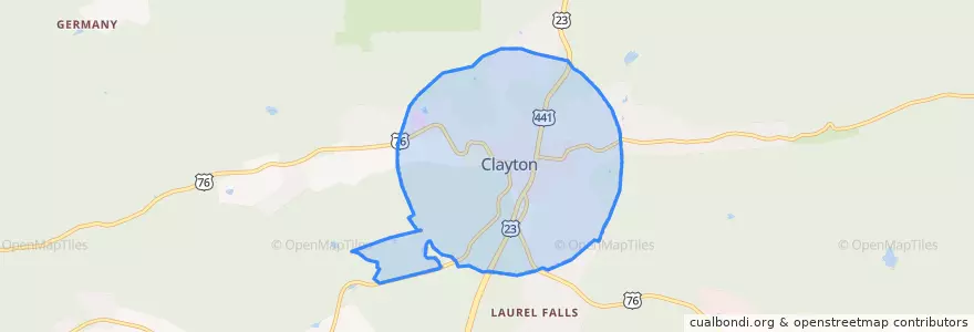 Mapa de ubicacion de Clayton.