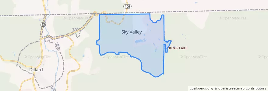 Mapa de ubicacion de Sky Valley.