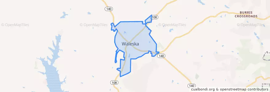 Mapa de ubicacion de Waleska.
