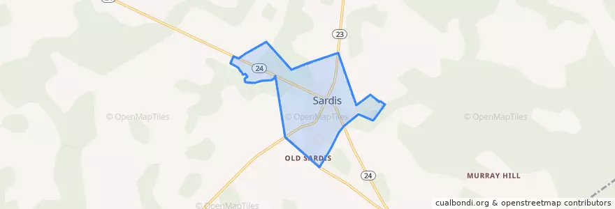 Mapa de ubicacion de Sardis.
