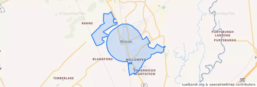 Mapa de ubicacion de Rincon.