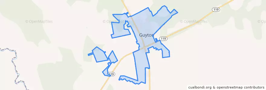 Mapa de ubicacion de Guyton.