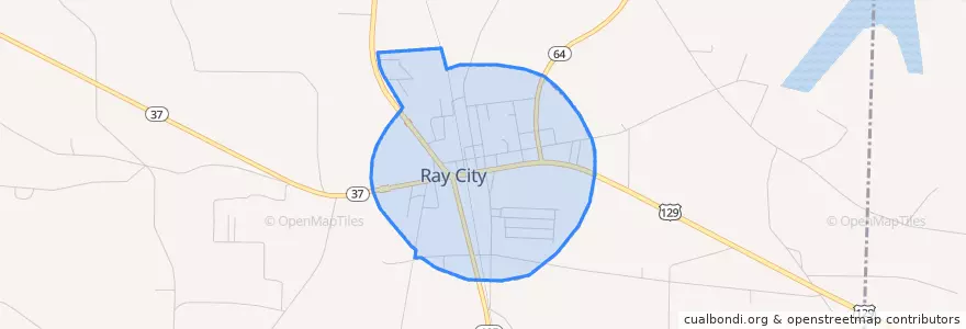 Mapa de ubicacion de Ray City.