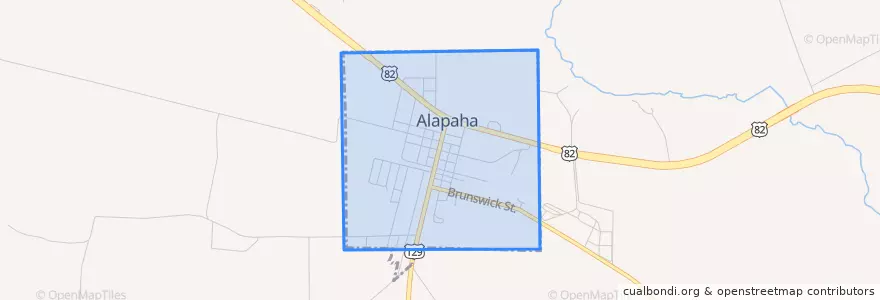 Mapa de ubicacion de Alapaha.