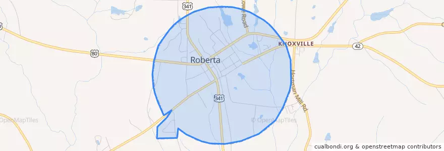 Mapa de ubicacion de Roberta.