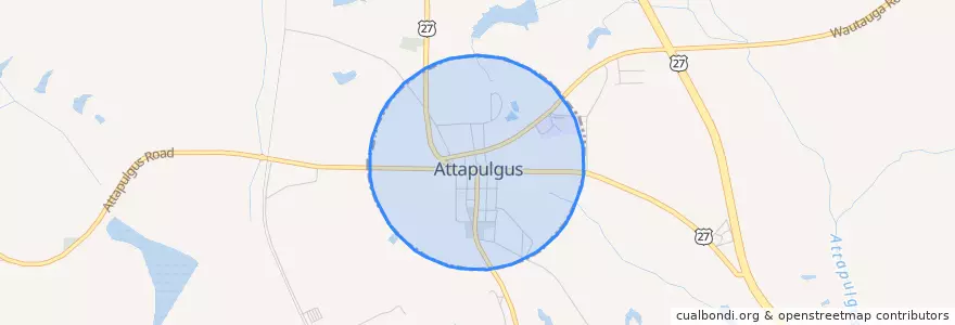 Mapa de ubicacion de Attapulgus.