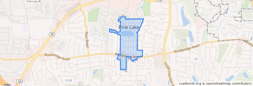 Mapa de ubicacion de Pine Lake.
