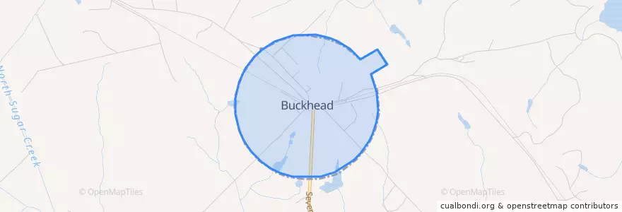 Mapa de ubicacion de Buckhead.