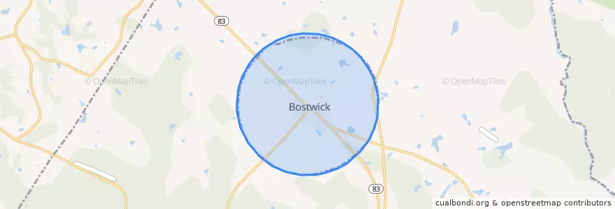 Mapa de ubicacion de Bostwick.