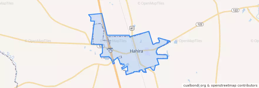 Mapa de ubicacion de Hahira.