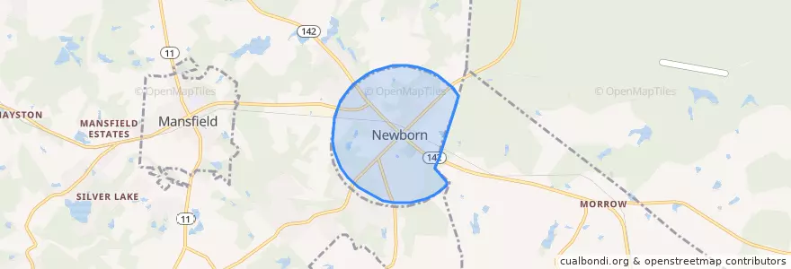 Mapa de ubicacion de Newborn.