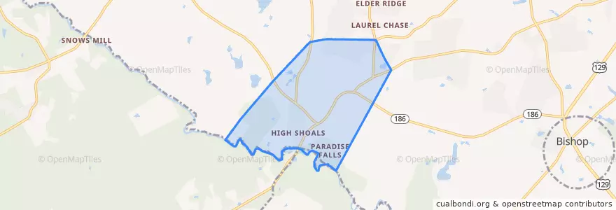 Mapa de ubicacion de North High Shoals.