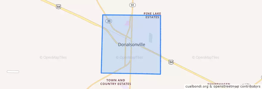 Mapa de ubicacion de Donalsonville.