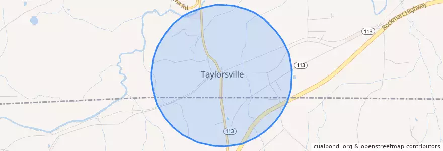 Mapa de ubicacion de Taylorsville.